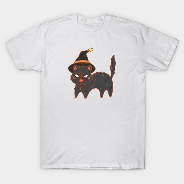 Witch Cat T-Shirt by krowsunn